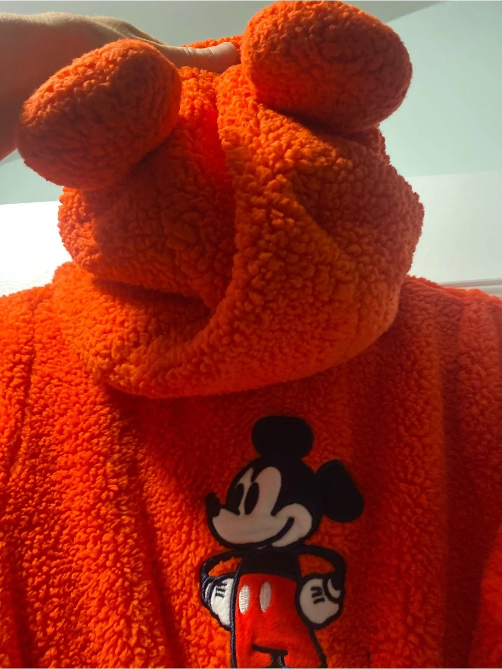 Disney Mickey Mouse Bathrobe Kid’s Size 9/10 Red With Printed Hood